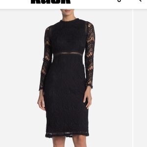 Chic Black Lace Long Sleeve Dress